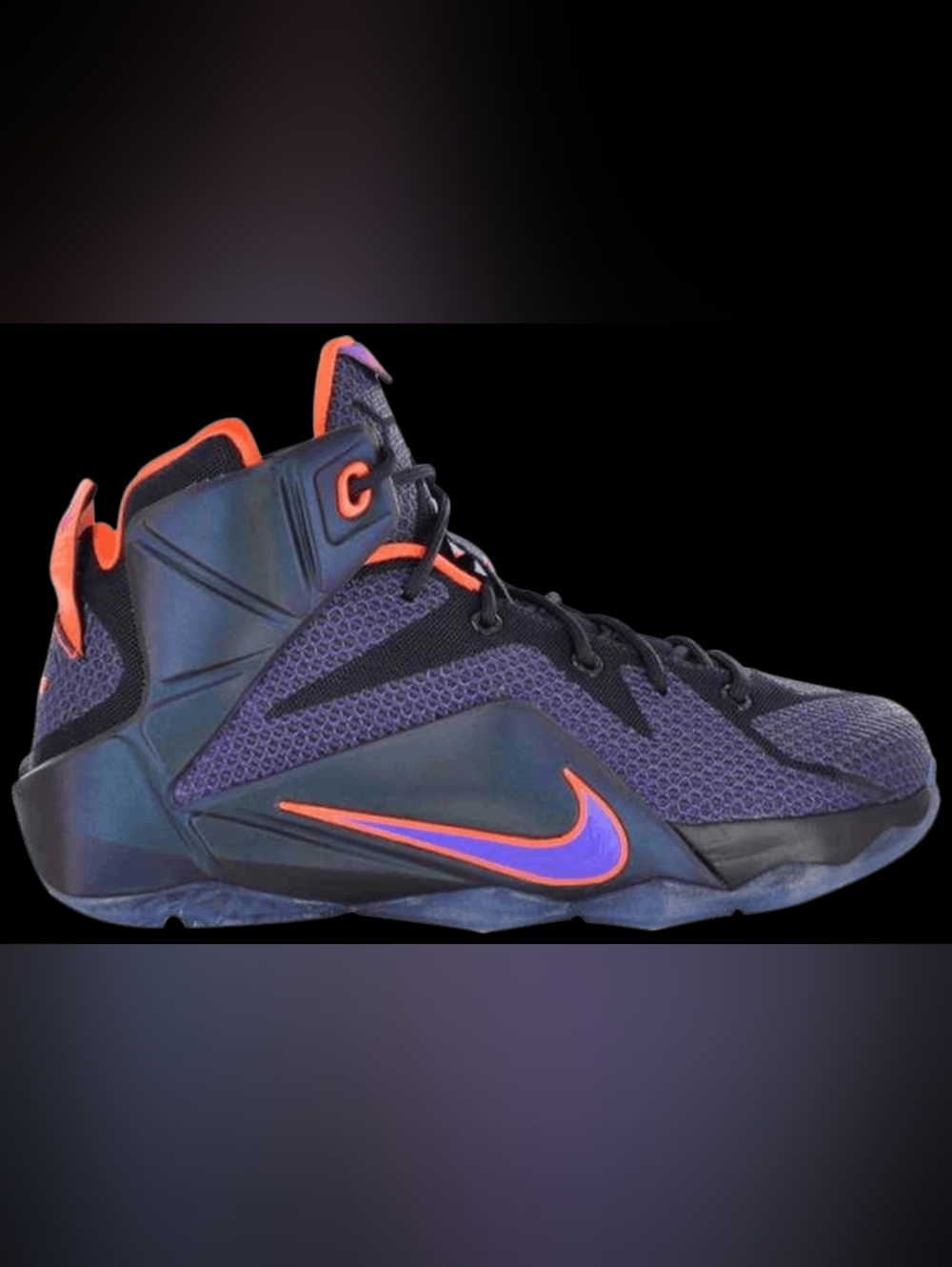 Nike LeBron 12 Men's Size 12 US 684593-583 Cave Purple Orange Athletic Shoes